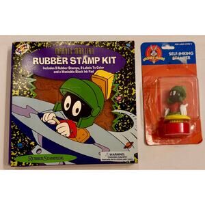 New in Box 90s Rubber Stampede Marvin Martian Rubber Stamp Kit w/Individual